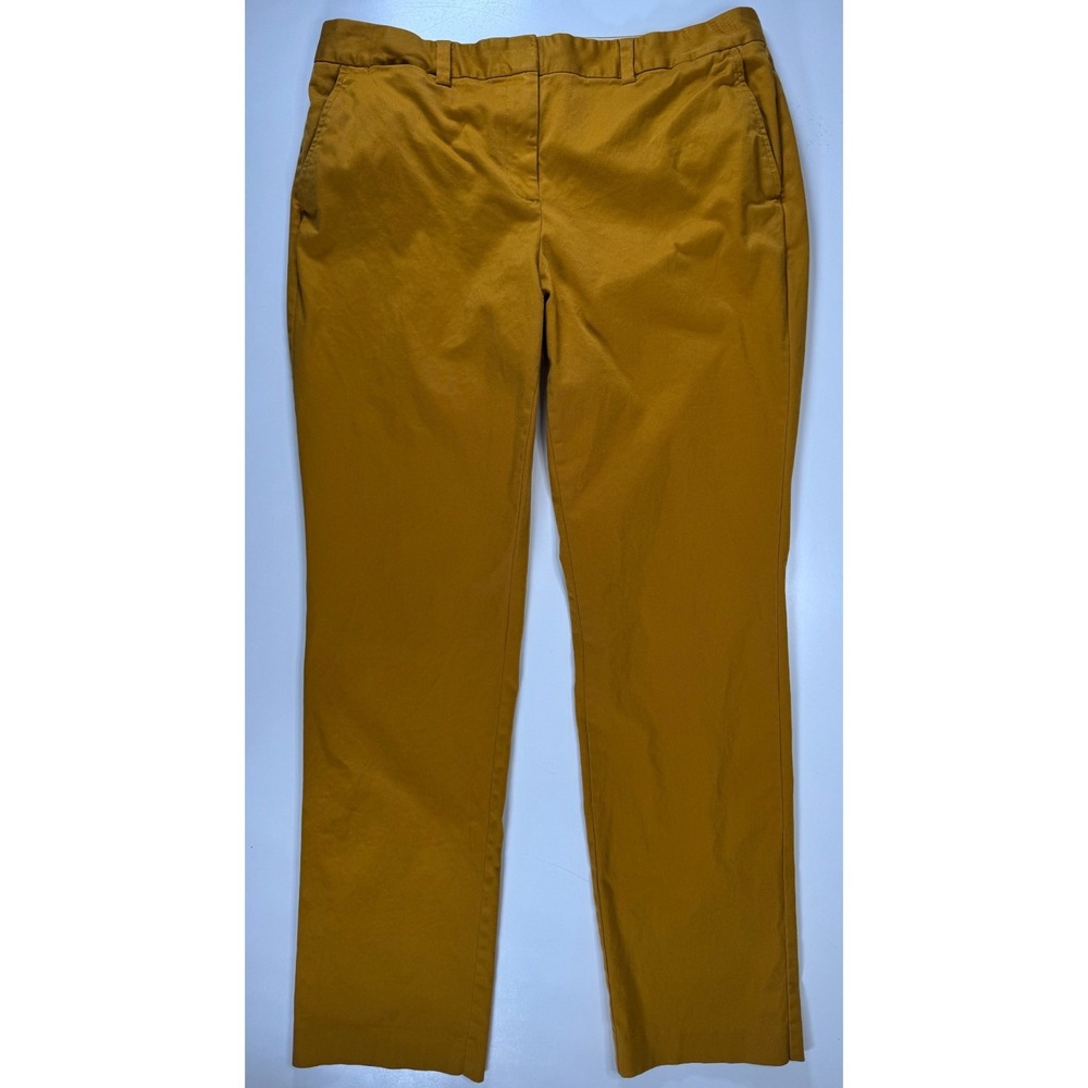 LANDS END Mid-Rise Straight Leg‎ Chino Pant Womens 14 (35x31.5) Mustard Yellow